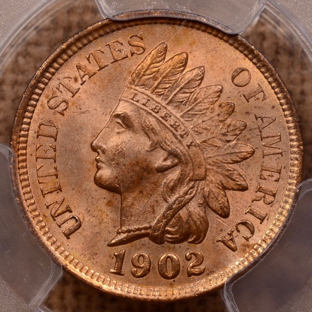 1902 Indian Cent - Type 3 Bronze PCGS MS64RB
