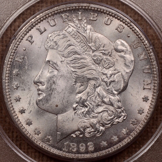 1892-CC Morgan Dollar PCGS MS63 (CAC) Rattler
