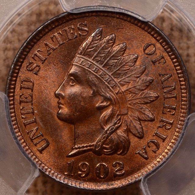 1902 Indian Cent - Type 3 Bronze PCGS MS65RB