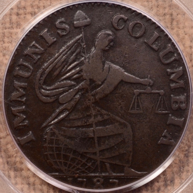 1787 Immunis Columbia Copper Pattern, Eagle Rev Colonial PCGS XF40BN