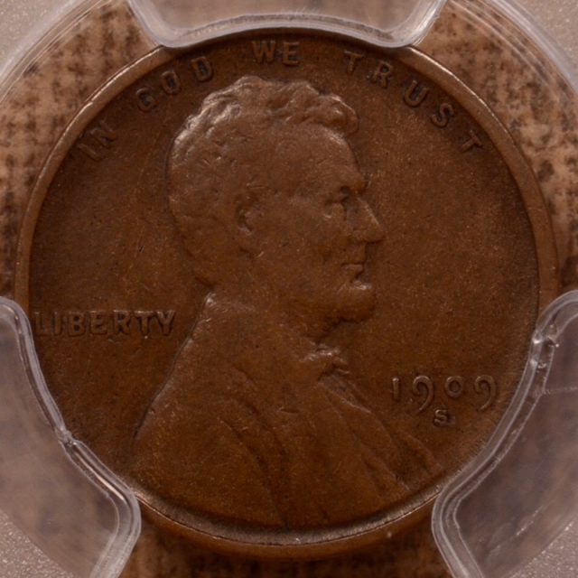 1909-S Lincoln Cent - Type 1 Wheat Reverse PCGS VF25BN