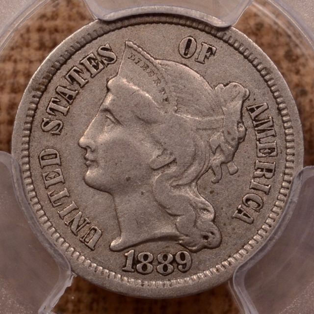 1889 Three Cent Nickel PCGS VF30