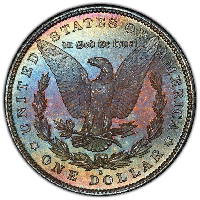 1879-S Morgan Dollar PCGS MS64+, crazy color!!